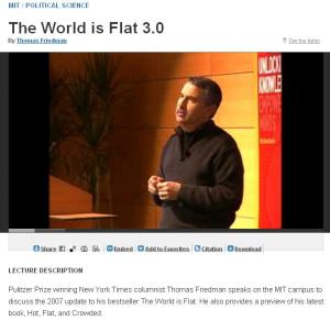 NY Times columnist Thomas Friedman speaks at MIT.